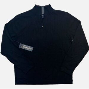 Garret Scott Extra Fine Merino Wool Sweater Pullover Men's Size M Black New